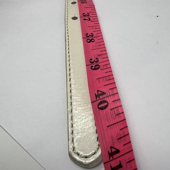 Vintage Y2K Tommy Hilfiger Cream Leather Monogram Belt M Rare main image 7